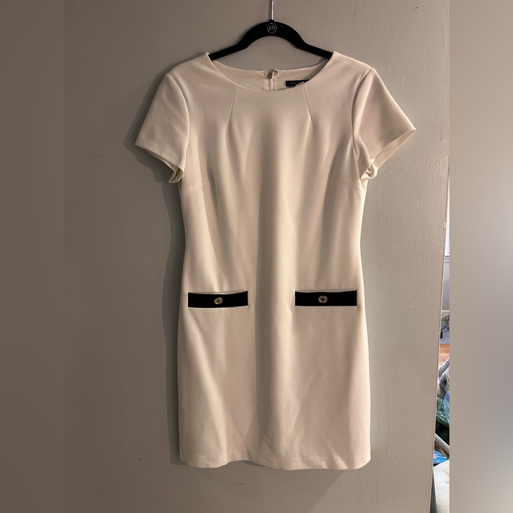 White Tommy Hilfiger Work Shift Pocket Dress
